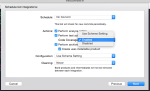 Xcode Bot creation panel